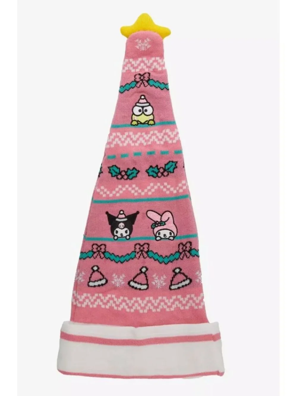 Hello Kitty & Friends Pink Knit Santa Hat With Star Topper